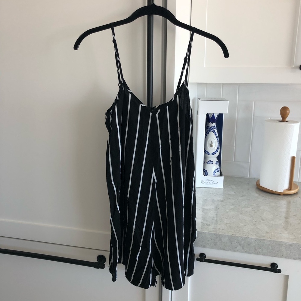 ASOS Black and White Striped Romper 4 Small